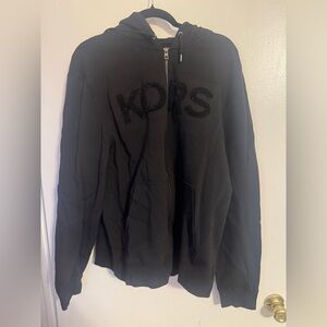 Vintage Michael Kors Black Full Zip Hoodie Logo Sweatshirt XXL